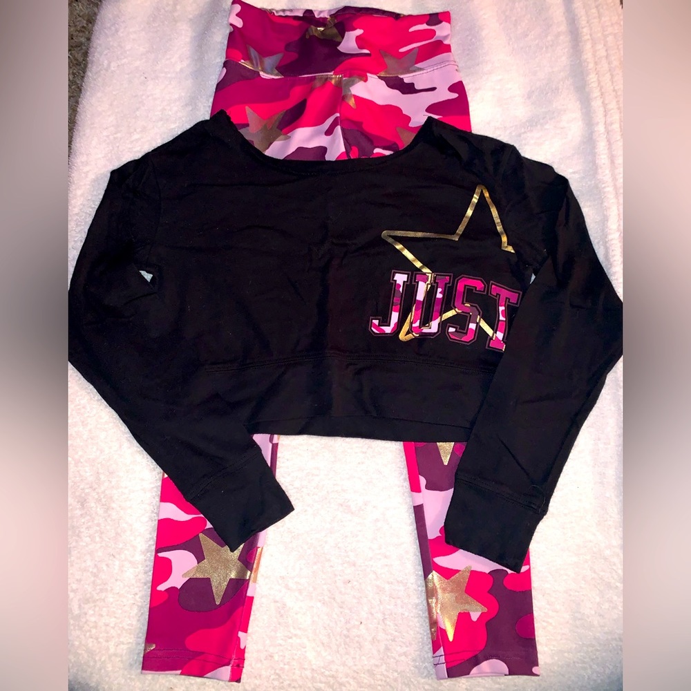 Girls Justice Crop top and leggings